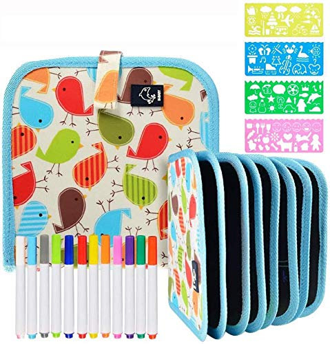 Harxin Portatile da Disegno per Bambini, Doodle Giocattoli con 12 Colorati Penna Precoce Apprendimento Educativo Graffiti Tappetino, Reuseful Lavabile