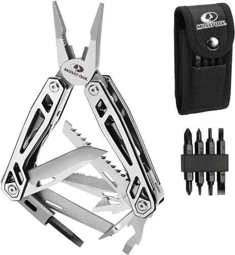 Mossy Oak Multifunktionszange,21 in 1 Multi-Tool Multifunktion mit Zange Klappmesser, Faltbares Multitool, Camping Wandern Reparieren