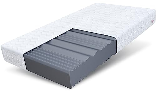 FDM Comfort Plus Schaumstoffmatratze 180x200 cm Höhe 16 cm 7-Liegezonen Matratze Kaltschaum H3 Öko-Tex Allergikergeeignet Bezug Waschbar Abnehmbar Weiß