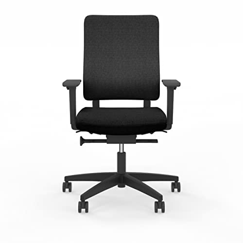 Viasit Drumback Creation, nachhaltiger & ergonomischer Bürostuhl für Zuhause Homeoffice und Büro, Polsterrücken (schwarz)
