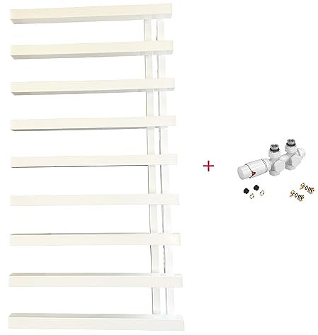 Designbadheizkörper EFTALIA 1245 x 600 mm. mit Multiblock Badheizkörper Handtuchtrockner Handtuchwärmer (Weiß)