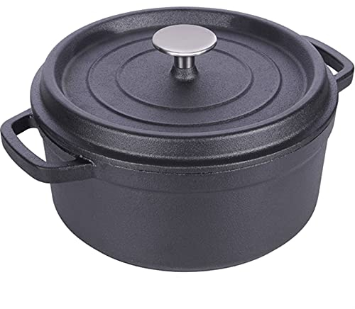 Cazuela Pote de hierro fundido Doble orejas de estofado Pottín de la olla 24 cm de espesor sin recubrimiento Potes hechos a mano antiguas y gases de inducción de gas General Cocina de restaurante, etc