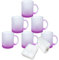 MR.R 11 oz Lot de 6 blancs de sublimation Mug en verre violet givré, tasses à café avec poignée pour transfert de revêtement thermique thermique