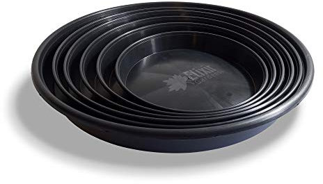 Elixir Gardens Black Plastic Plant Pot Saucers | Hydroponics | Drip Tray | Various sizes (from 13 to 50cm) | Quantities available (from 1 to 100) 25cm x 20