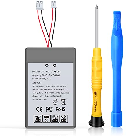 Antank Akku 2000mAh Kompatibel mit PS4 und PS4 Slim/Pro Controller DualShock 4 [CUH-ZCT1]/ DualShock 4 V2 [CUH-ZCT2] Akkuwechsel DIY Reparaturset mit PH00 Schraubendreher