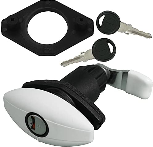 Serrure à cliquet rotative pour petit camping-car, caravane - Blanc