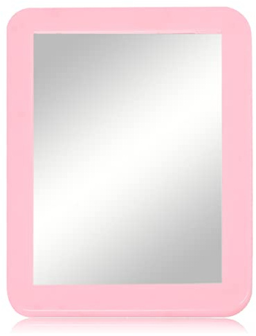 ARTLYMERS Magnetic Locker Mirror, 5x7 Real Glass Small Mirrors for Locker with Magnetic Backing, for School Locker, Bathroom, Household Refrigerator, Locker Accessory (Pink)