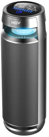 HGV Air Purifier for Car & Office Small Lightweight Ultra Quiet Portable Air Purifier for filtering ultra-fine dust and small particles in the Home Bedroom Office Airplane Train Car or On the Go