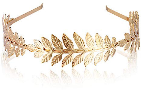 Blumenstirnband Braut Blumenkranz mit Künstliche Blättern, Haarreifen Mädchen Lorbeerkranz Haarschmuck Goldene Hochzeit Boho Blatt Haar Krone Accessories für Damen Mädchen