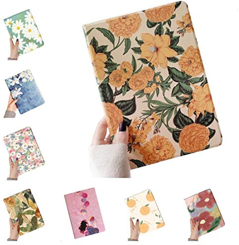 Blumen Hülle für iPad Air 5. Generation iPad Air 4. Generation 10.9 Zoll Schützhülle mit Stifthalter automatische Ruhe-/Wachfunktion Blumenmuster Hülle (Color A)