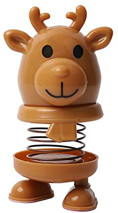iSpchen Weihnachtsdeko Figuren Wackelfigur Mini Figur Wackelkopf Ornament Weihnachtsfigur Weihnachtsschmuck Auto Armaturenbrett Dekoration niedliche Weihnachtsmann Schneemann Elch Cartoon Tierfigur