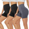 Gayhay 3er Pack Radlerhosen Damen Kurze Leggings Sport Shorts Sommer Hotpants Boxershorts unter Kleid Hoher Taille Schwarz*2+Dunkelgrau,S-M