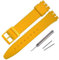 Rihahisy Bracelet de montre de rechange en caoutchouc de silicone pour Swatch (17 mm, jaune foncé)
