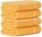 Luckytowel Handtücher Set 50x100 cm 100% Baumwolle, Handtuch-Set 4er Pack Gelb