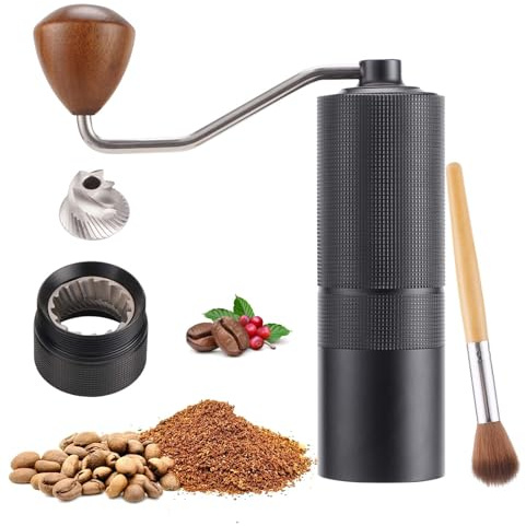 POPSWEETER C38 Manual Coffee Grinder, 38mm Stainless Steel Burr, 36+ Grind Settings, for Espresso, Pour Over & French Press
