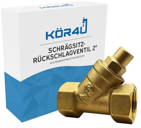 kör4u Schrägsitz-Rückschlagventil 2 Zoll, Messing, PN10, mit Innengewinde (2)