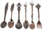 Ezweiji Juego de 6 cucharas vintage y tenedores, juego de vajilla familiar retro estilo real, color dorado y plateado, antiguo, metal, juego de cubiertos para café, postre, cucharilla de té
