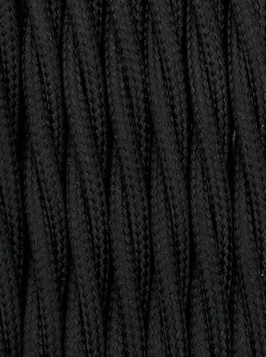 Cavo in tessuto, 10 metri, 2 fili, 2 x 1,5, 2 G1,5, nero