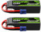 OVONIC Lot de 2 batteries Lipo 4S 14,8 V 5200 mAh 130 C avec fiche EC5 pour voiture RC camion truggy quadcopter hélicoptère camion bateau avion