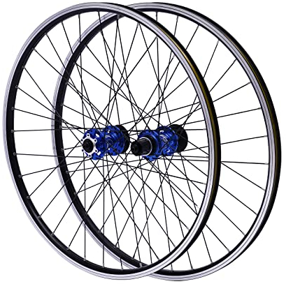 27,5 Zoll Laufrad Set Mountainbike Laufradsatz AluminiumLegierung Hinterrad Vorderrad Disc Bunte Räder Paar MTB-Felge mit 6 Loch Scheibenbremsen (Blau)