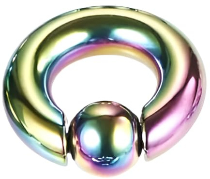 Decentraland 1 Stück Silber 12G-8G-6G-4G-2G-0G-00G Edelstahl Nase Septum Ohrringe Nippel Captive Bead Ring Federkugel Ringe Werkzeug Oberfläche Piercing Schmuck für Männer und Frauen 12–16 mm