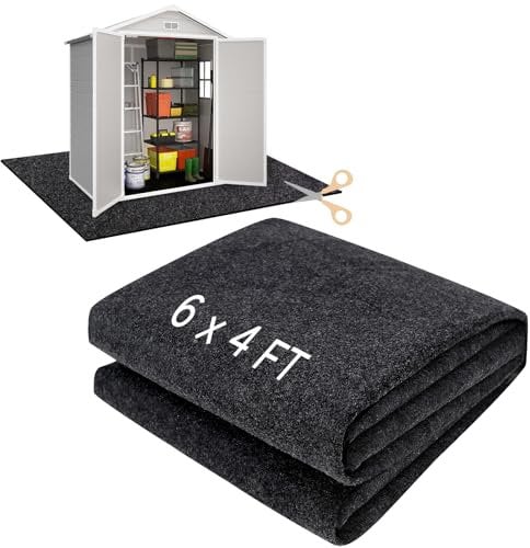 HolyMaji 6 x 4 FT Outdoor Storage Shed Floor Mat Waterproof Garden Shed Flooring Mat Washable Carport Furniture Dustproof Anti-Slip Pad for Protect Shed Flooring from Wear - Tool Shed Not Include