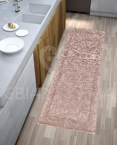 By Suardi Tappeto Suardi Passatoia Cucina Bagno Modello DUBLINO col ROSA Made in Italy (55x140cm)
