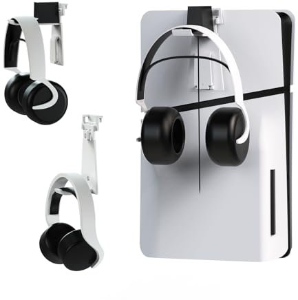JOYTORN Headset-Ständer kompatibel mit PlayStation 5 Headset/Pulse Elite Headset (unterstützt Ladestation), Aufhänger für PS5-Kopfhörer, bleibt auf PS5-Konsole/Wand/Schreibtisch, Weiß