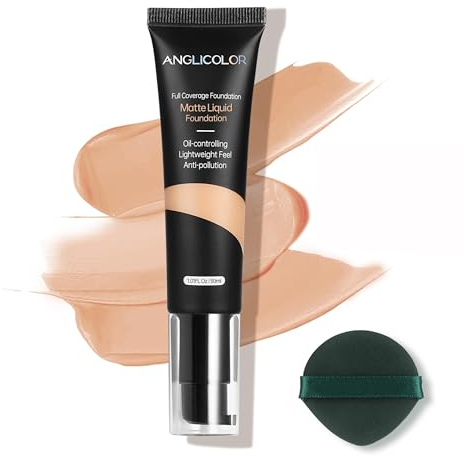 Anglicolor Foundation Make-Up, Wasserfest Und Langanhaltend FlüSsige Foundation FüR Die Perfekte, Schwerelose Grundierung (#104 Buff Beige, 30ml)