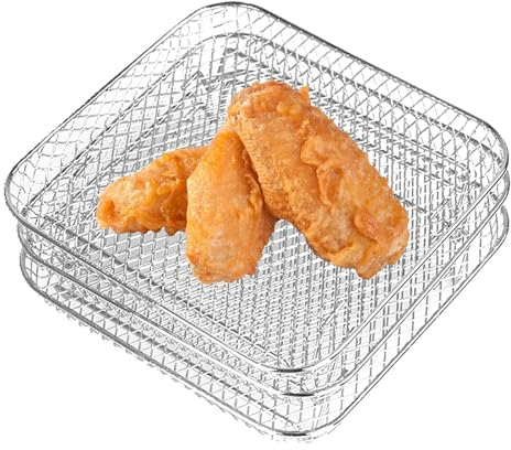 Bratgestell | Stapelbarer 3-stufiger Draht-Backrost aus Edelstahl | Toaster-Ofen-Kühlregal aus Edelstahl | Multifunktionaler Backrost zum Kochen im Ofen, Dampfgarer, Backofen, Luftfritteuse