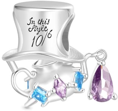 GNOCE Perle Alice's Adventures in Wonderland Charm 925 Sterling Silber für Armband Schmuck Geschenk für Frau Fit Armbänder/Halskette