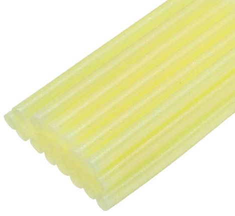 QUARKZMAN 20pz Stick Colla a Caldo per Pistola Colla a Caldo 7mm x 100mm/0,27 x 4 Mini Bastoni di Colla a Caldo Adesiva Giallo Glitterato