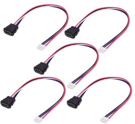 chenyang 5 Pack 2,0mm Pitch 4Pin auf USB C DC 5V 3A Unterputz Ladebuchsen Konvertierungskabeladapter
