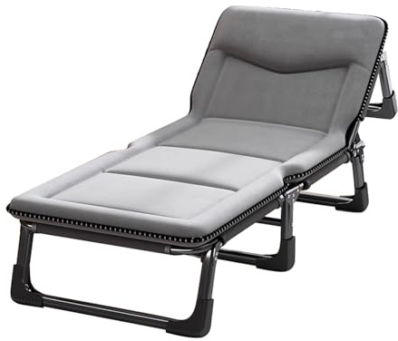 YHHLWXMDZ Feldbett Klappbar, Tragbares, Bequemes Sonnenliege mit Polster und Kissen, 70 cm Breit, Camping Sofa Können Frei Als Liege Oder Bett Eingestellt Werden, Tragkraft 220 Kg