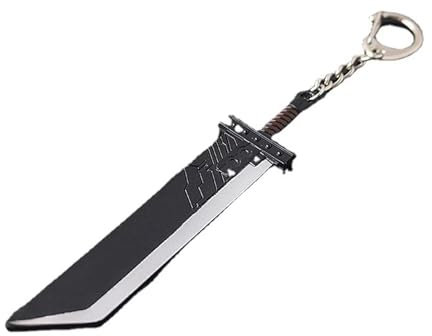 ESHINEDE FF7 Schlüsselanhänger Final Fantasy Claude Buster Schwert Schlüsselanhänger
