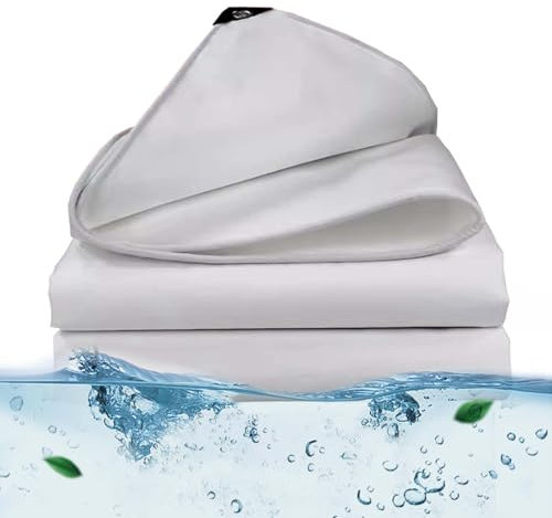 SRHIMEOS Telo di Copertura per Esterni 3x5m, Telone Impermeabile per Esterno con Occhielli, Telone in PVC 500 G/m², per Copertura di Legna, Piscine E Mobili da Giardino