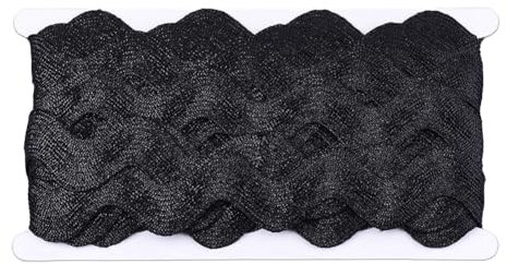 CABODYALS 10 Yards 1.57 Zoll Schwarzes Rick Rack Trim RIC Rac Band Gewellt Nähen Biege Fransen Gebogene Wellenkante Besatzband Zum Nähen Herstellung Handwerk Geschenkverpackung Hochzeit Weihnachtsdeko