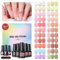 COSCELIA 25pcs Vernis Semi Permanent Jelly Base et Top coat, 22 Couleurs Transparent Gelée Lot de Vernis à Ongles Gels Série Transparente Blanc Nude Rose Sèche sous Lampe UV/LED
