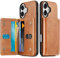 TUCCH Wallet Case for iPhone 16 (6.1), Slim Unremovable PU Leather Case with[6 Card Holders][RFID Blocking][Magnetic Closure] Shockproof Lightweight Anti-Slip Cover Compatible with iPhone16, Brown