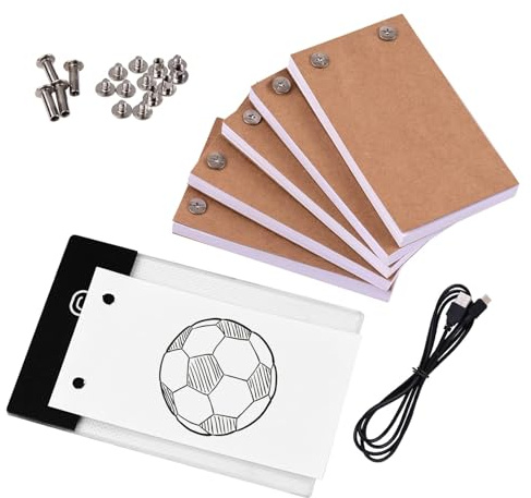 Flip Book Kit mit Light Pad, Flipbook Kit LED-Leuchtkasten LED Light Box Tablet 300 Blatt Zeichenpapier mit Bindeschrauben zum Zeichnen Nachzeichnen Skizzieren Erstellen Cartoons