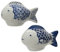 Fisch Deko Maritim 9x6cm Porzellan 1 Stück Sortiert - Dekofigur Dekofisch - Dekoidee Geschenkidee - Tischdeko Meeresdeko Stranddeko - Weiß Blau