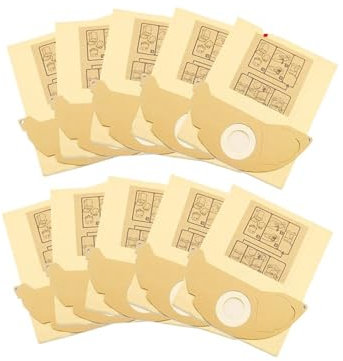 EDUQKWQS Sac Filtrant en Papier for Aspirateur Karcher, Compatible avec SE 5.100 SE 6.100 2501 2601 3001 A 2120 NT 181 Pro SE 2001 SE 3001(10PCS)