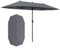 KOMFOTTEU Sombrilla de Jardín 4 x 2 m, Sombrilla Doble con 12 Varillas y Manivela, Parasol Rectangular con Protección Solar, para Balcón, Terraza, Piscina, sin Base (Negro)