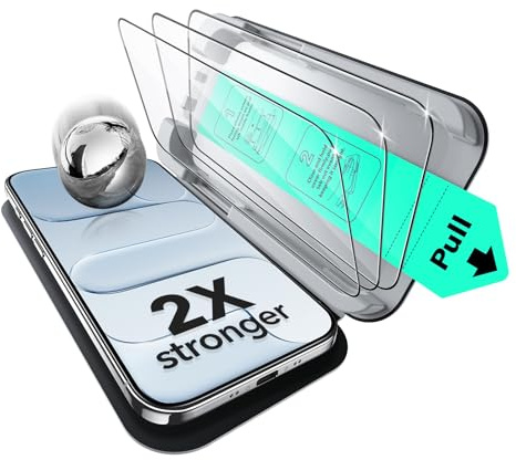 ESR 3 Pack for iPhone Air Screen Protector, Military-Grade Shatterproof, 9H Hardness, Full Coverage Tempered Glass for iPhone 17 Air with Ultra Fit Tray, HD Clear, Scratch Resistant