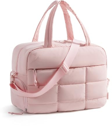 bagsmart Gym Bag Womens, 23L Travel Bag with Shoe Compartment, Pink