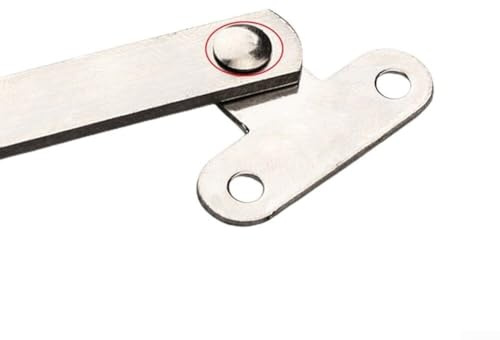 babominimer 2 Pcs Stainless Steel Folding Pull Rod Cabinet Door Lift Up Support Hinges with Screws, Left and Right Silver Lid Stay for Cupboard, Door, Cabinet or Tatami,