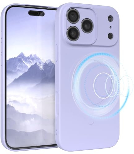 EAZY CASE - Silikonhülle magnetisch für iPhone 17 Pro Max Hülle Silikon Lila weich stoßfeste Magnet Handyhülle Schutzhülle mit Kameraschutz Dünn Schutz Cover TPU Bumper in Pastell Lavendel Blau