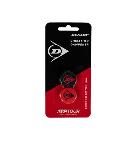Amortiguador Dunlop Flying D - Rojo/Negro - Pack 2 Amortiguador de Vibraciones de Tenis - Amortiguador para Raqueta de Tenis