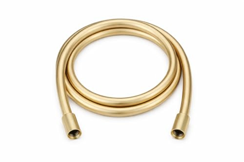 Flexo de Ducha Dorado 1,7 m – Manguera de Ducha Universal 1/2”, Antitorsión y Antirayaduras, Acabado Oro para Grifo y Alcachofa