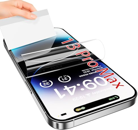 JUVENPROTO 3 Pack for iPhone 13 Pro Max TPU Films Screen Protectors, Fingerprint Unlock, HD Clear, Anti Scratch, Bubble Free, Ultra Thin, Easy Installation for 13 Pro Max